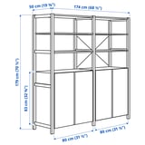 IVAR 2 sections/tablettes/élément, pin, 174x50x179 cm