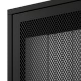 IVAR Armoire avec portes, noir grillage, 160x30x83 cm
