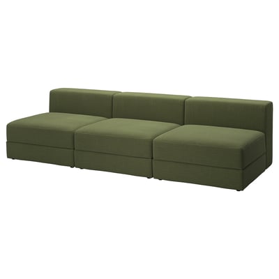 JÄTTEBO Canapé modulable 4,5 places, Samsala vert-jaune foncé