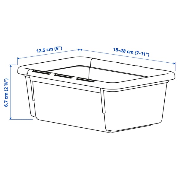 KACKLA Rangement extensible, blanc, 18-28x13 cm