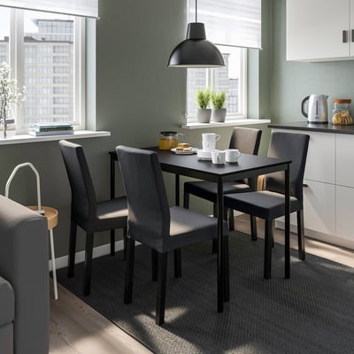KÄTTIL Chaise, noir/Knisa gris foncé