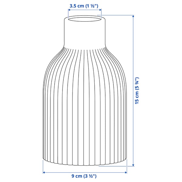 KAPKASTANJ Vase, blanc cassé, 15 cm