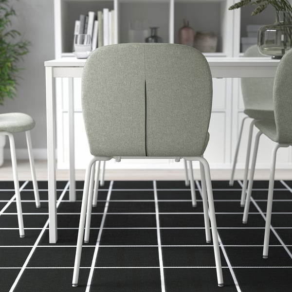 KARLPETTER Chaise, Gunnared vert clair/Sefast blanc