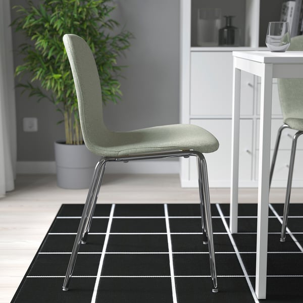 KARLPETTER Chaise, Gunnared vert clair/Sefast chromé