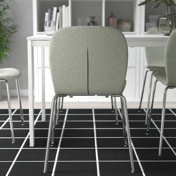 KARLPETTER Chaise, Gunnared vert clair/Sefast chromé