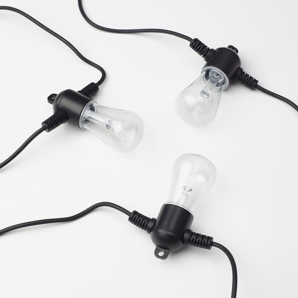 KASTTÅG Guirlande lumineuse à LED 24 amp, noir/extérieur
