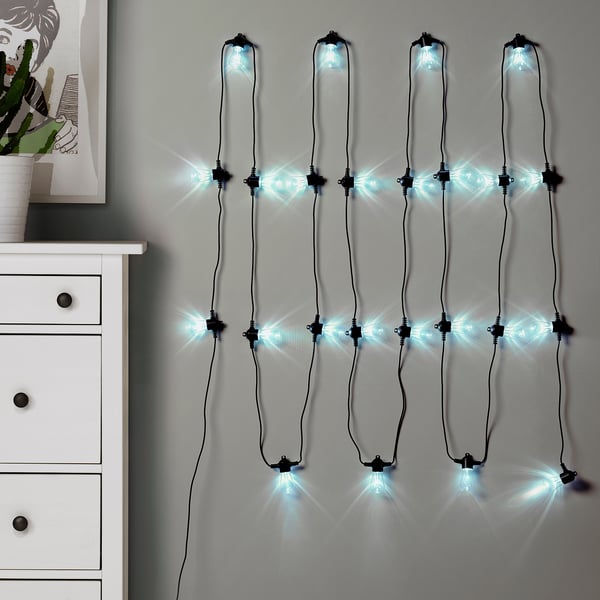 KASTTÅG Guirlande lumineuse à LED 24 amp, noir/extérieur
