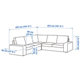 KIVIK Canapé d'angle, 4 places, Gunnared vert clair