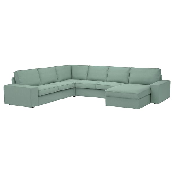 KIVIK Canapé d'angle 5pl + méridienne, Tallmyra vert clair
