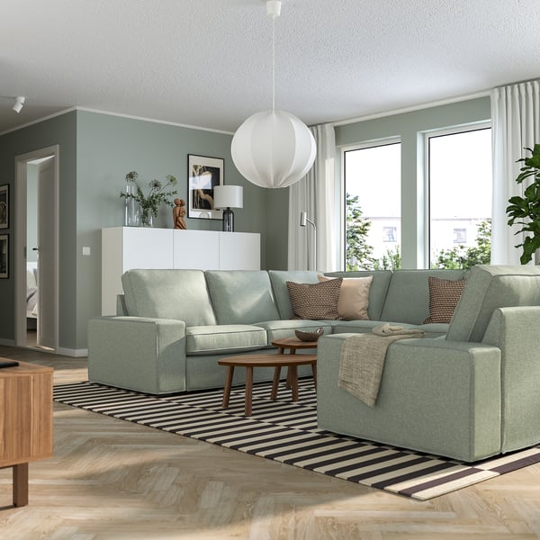 KIVIK Canapé en U, 6 places, Gunnared vert clair