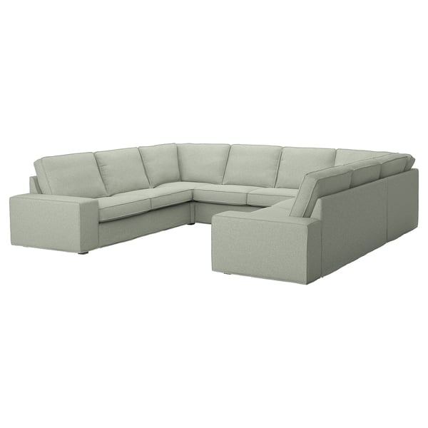 KIVIK Canapé en U, 6 places, Gunnared vert clair