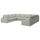 KIVIK Canapé en U, 7 places, Gunnared vert clair