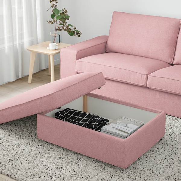 KIVIK Repose-pieds av rangement, Gunnared brun-rose clair