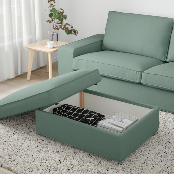 KIVIK Repose-pieds av rangement, Tallmyra vert clair