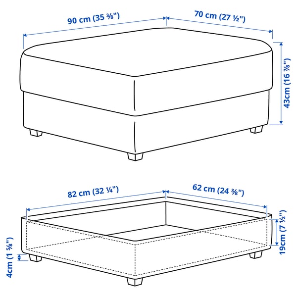 KIVIK Repose-pieds av rangement, Tallmyra vert foncé