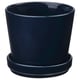 Option: KLOTLÖNN Pot avec coupelle, intérieur/extérieur/bleu noir, 12 cm