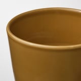 KLOTLÖNN Pot avec coupelle, intérieur/extérieur/jaune foncé beige clair, 9 cm