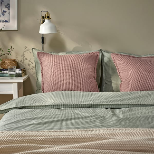 KLOTSTARR Housse de coussin, rose pâle, 50x50 cm