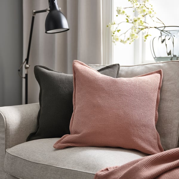 KLOTSTARR Housse de coussin, rose pâle, 50x50 cm