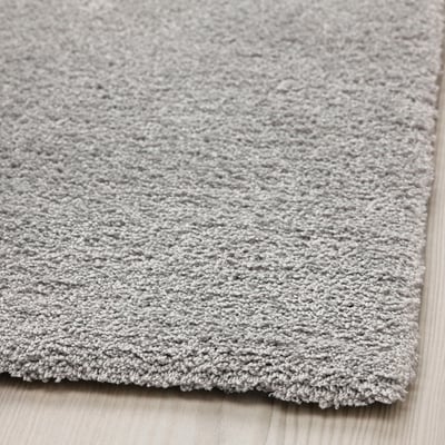 KNARDRUP Tapis, poils ras, gris clair, 160x230 cm