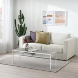 KNARDRUP Tapis, poils ras, gris clair, 133x195 cm