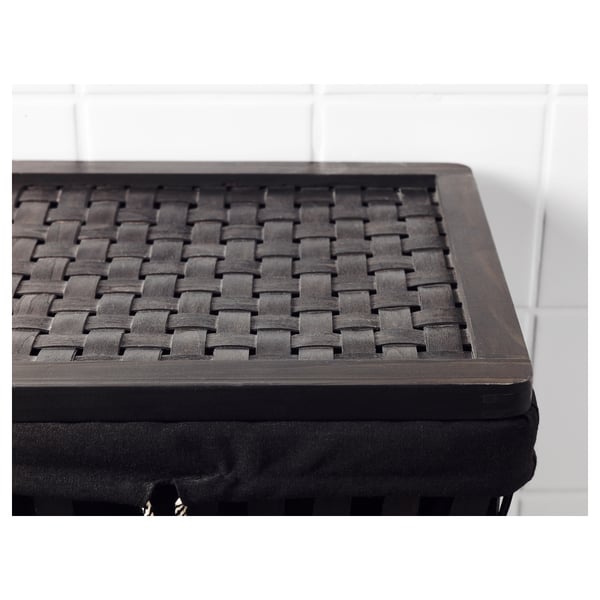 Knarra Panier A Linge Interieur Tissu Noir Brun Ikea Suisse