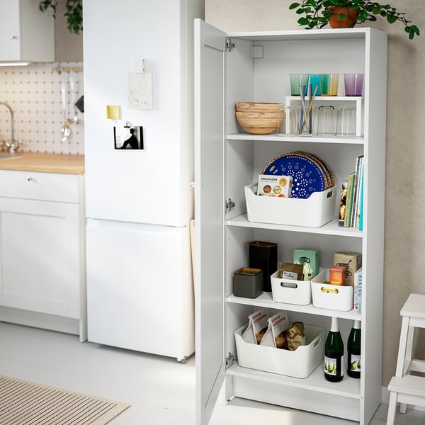 KNOXHULT Colonne avec porte, blanc avec cadre, 60x31x153 cm