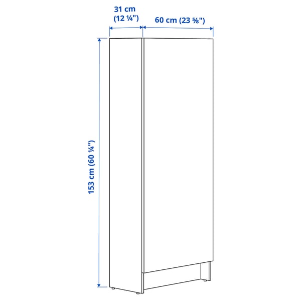 KNOXHULT Colonne avec porte, blanc avec cadre, 60x31x153 cm