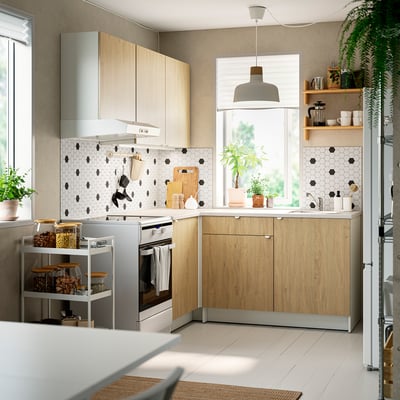 KNOXHULT Cuisine d'angle, motif chêne