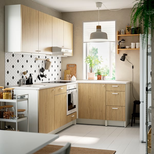 KNOXHULT Cuisine d'angle, motif chêne
