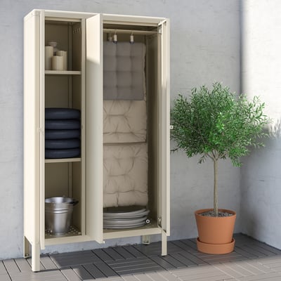KOLBJÖRN Élément rangement int/extérieur, beige, 90x161 cm