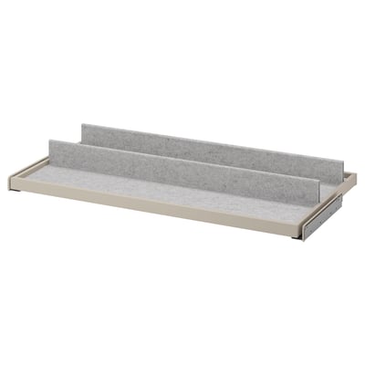 KOMPLEMENT Plateau coulissant av insert chaus, gris-beige/gris clair, 100x58 cm