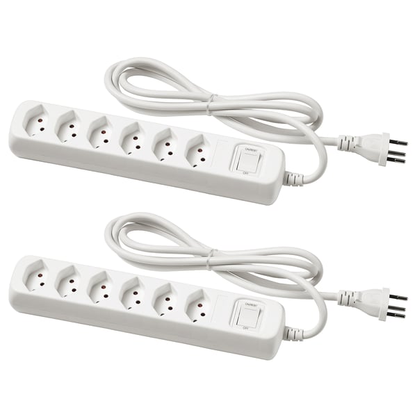 KOPPLA Multiprise 5 prises + 2 ports USB, blanc, 3.0 m - IKEA Suisse