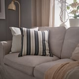 KORALLBUSKE Housse de coussin, beige clair/anthracite, 50x50 cm
