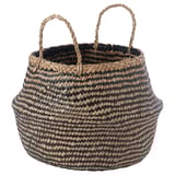 KRALLIG Panier, jonc de mer/noir, 25 cm