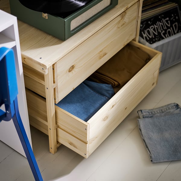 KRONÖREN Mobilier chambre, lot de 3, pin