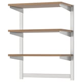 KUNGSFORS Rail susp avec tab/rail magn, acier inoxydable/frêne