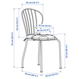 LÄCKÖ Table+2 chaises, extérieur, gris/Kuddarna gris clair-beige, 70 cm