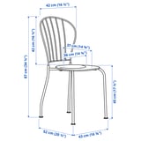 LÄCKÖ Table+2 chaises, extérieur, gris