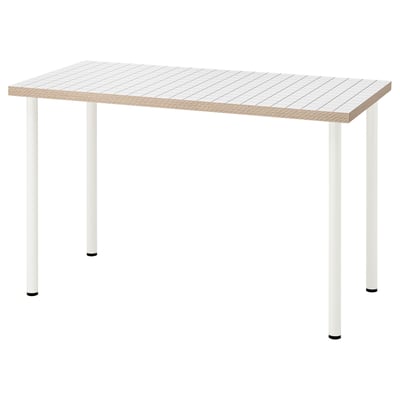 LAGKAPTEN / ADILS Bureau, blanc anthracite/blanc, 120x60 cm