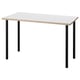 LAGKAPTEN / ADILS Bureau, blanc anthracite/noir, 120x60 cm