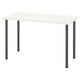 LAGKAPTEN / ADILS Bureau, blanc/gris foncé, 120x60 cm