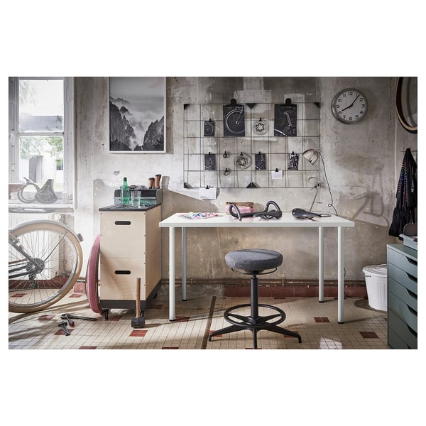 LAGKAPTEN / ADILS Bureau, blanc, 140x60 cm
