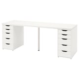 LAGKAPTEN / ALEX Bureau, blanc, 200x60 cm