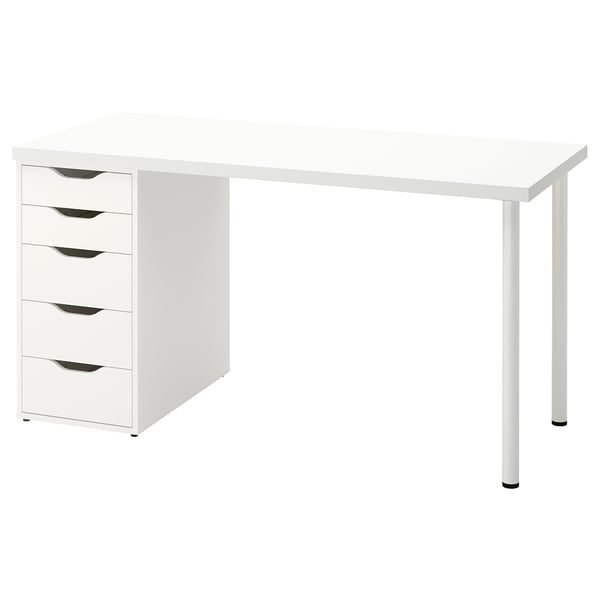 LAGKAPTEN / ALEX Bureau, blanc, 140x60 cm