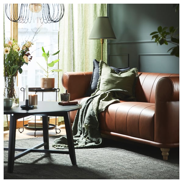 LANDBANA Tapis tissé à plat, vert foncé, 160x230 cm