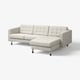 LANDSKRONA Canapé 3 places avec méridienne, Gunnared beige/noir/bois