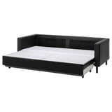 LANDSKRONA Canapé 3 places convertible, Grann/Bomstad noir/noir