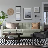 LANDSKRONA Canapé 3 places convertible, Gunnared vert clair/bois/noir
