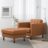LANDSKRONA Fauteuil, Grann/Bomstad brun doré/bois/noir